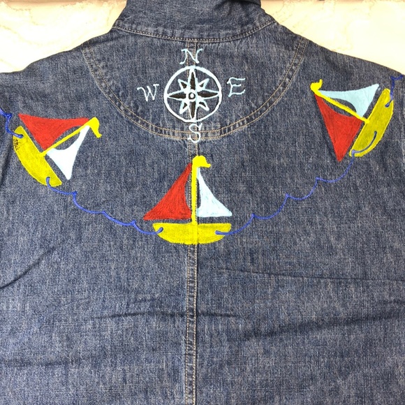 Jean Jacket Large, Hand Designed - Picture 1 of 8